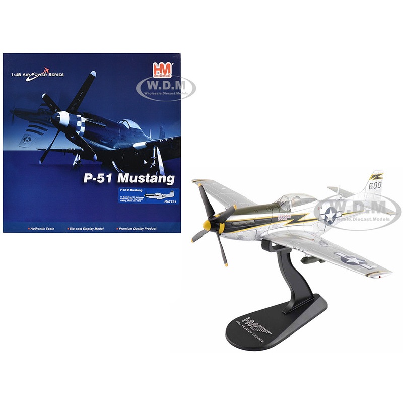North American P-51D Mustang Fighter Aircraft "Lt. Col. McComas, 118th Tactical Reconnaissance Squadron, 23rd Fighter Group, China" (1945) United States Army Air Force "Air Power Series" 1/48 Diecast Model by Hobby Master