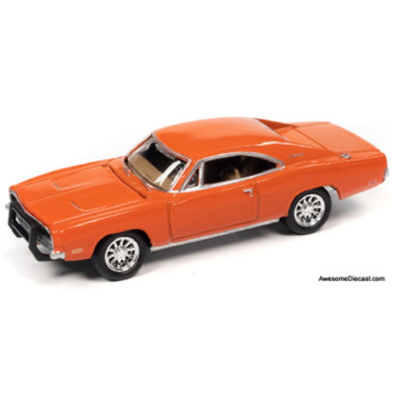 1969 Dodge Charger R/T (Country Charger), Orange 1:64 Diecast Model Car by Johnny Lightning