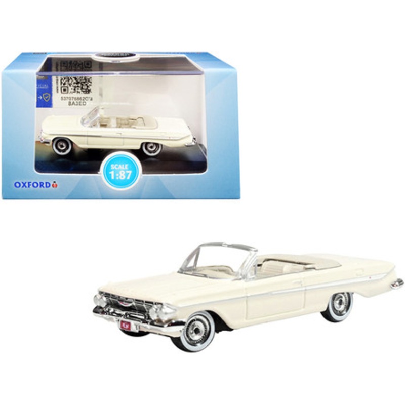 1961 Chevrolet Impala Convertible Almond Beige 1/87 (HO) Scale Diecast Model Car by Oxford Diecast