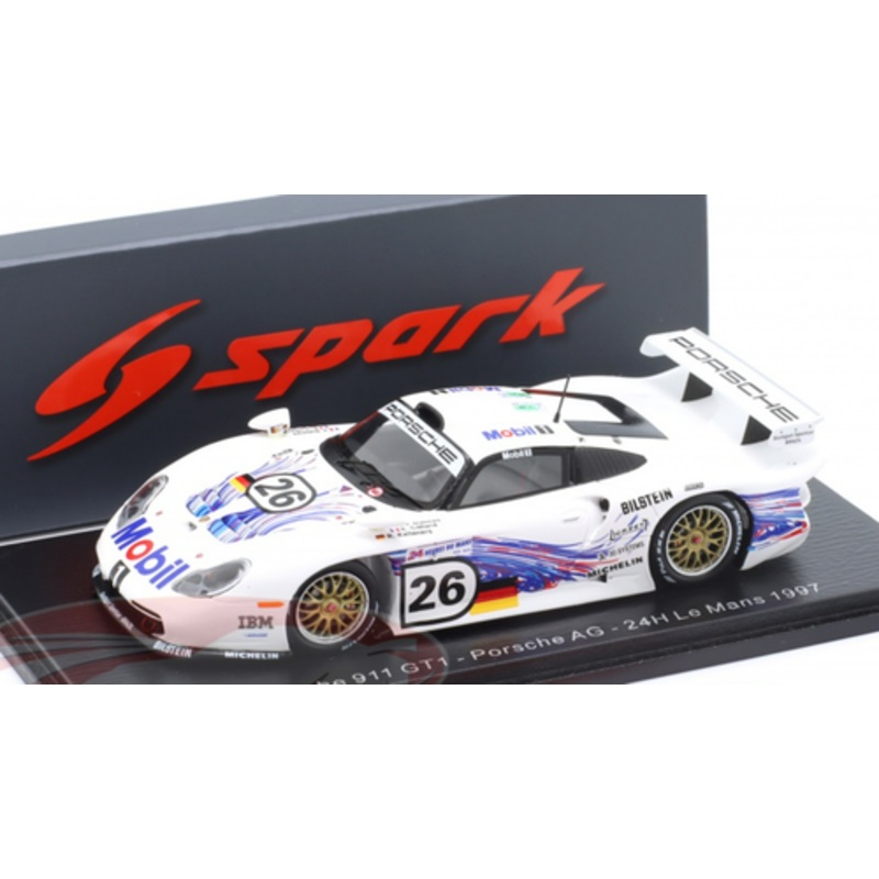 1/43 Spark 1997 Porsche 911 GT1 #26 24h LeMans Porsche AG Emmanuel Collard, Ralf Kelleners, Yannick Dalmas Car Model