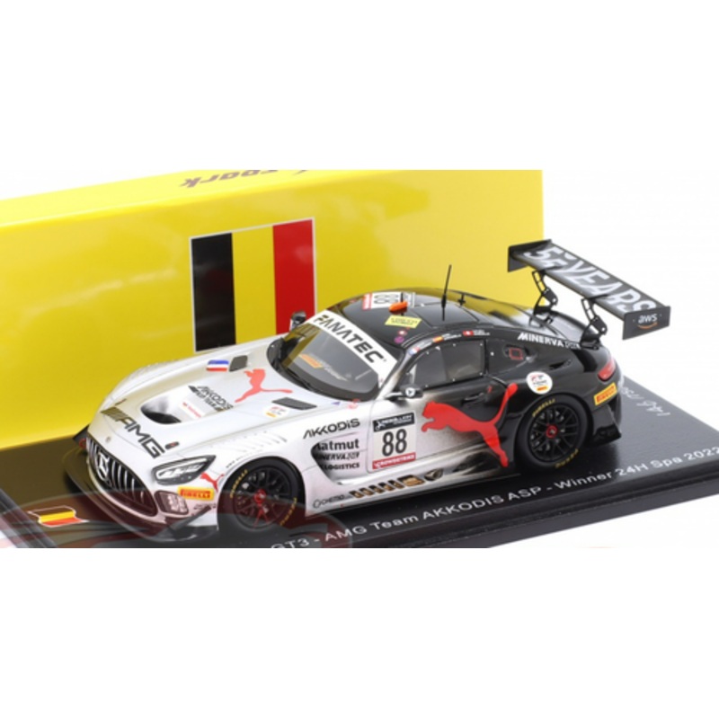 1/43 Spark 2022 Mercedes-Benz AMG GT3 #88 Winner 24h Spa AMG Team AKKodis ASP Raffaele Marciello, Daniel Juncadella, Jules Gounon Car Model