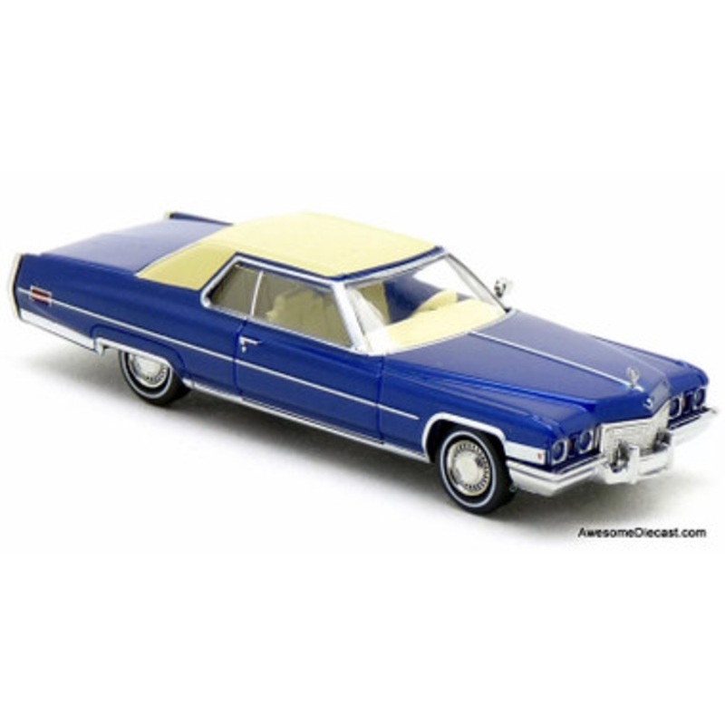 1972 Cadillac Coupe De Ville, Blue 1:87 ABS Plastic Model Car by Brekina