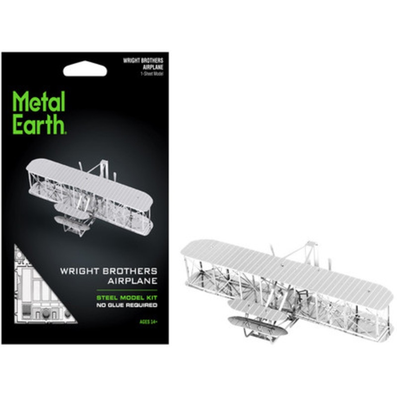 Model Kit Wright Brothers Airplane (Moderate Difficulty) Steel Model by Metal Earth