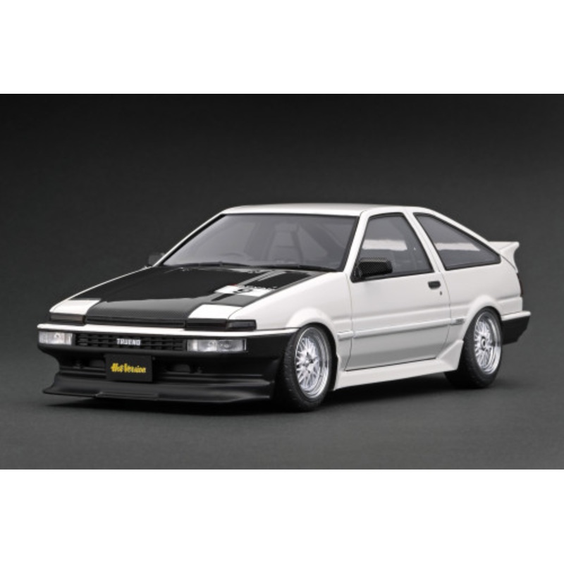1/18 Ignition Model Toyota Sprinter Trueno (AE86) 3 Door TK-Street Early Version (White with SSR Dori Dori Mesh Wheels) Car Model