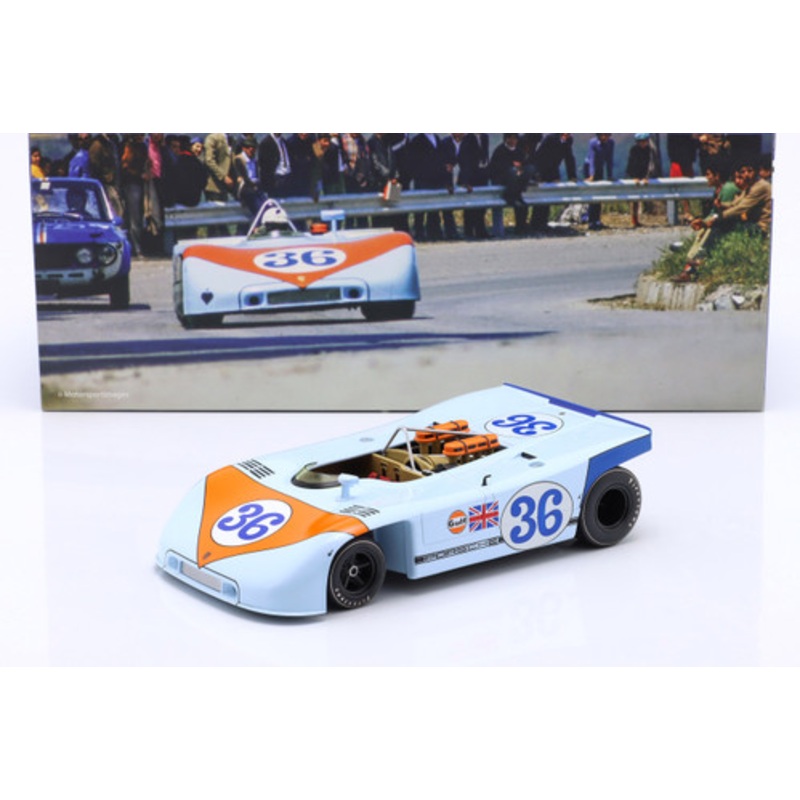 1/18 Werk83 1970 Porsche 908/03 #36 5th Targa Florio J. W. Automotive Engineering Bjrn Waldegaard, Richard Attwood Diecast Car Model
