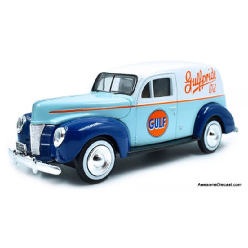 1940 Ford Sedan Delivery Van: Gulf Oil 1:24 Diecast Model Van by Motor Max