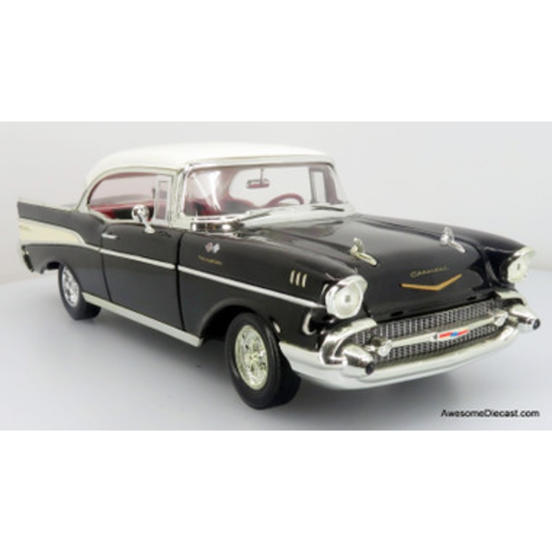 1957 Chevrolet Bel Air, Black/White 1:18 Diecast Model Car  by American Muscle