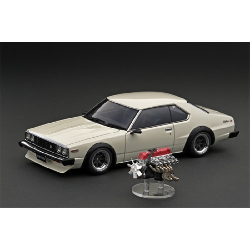 1/18 Ignition Model Nissan Skyline 2000 GT-ES (C210) White With L20 Engine Resin Car Model