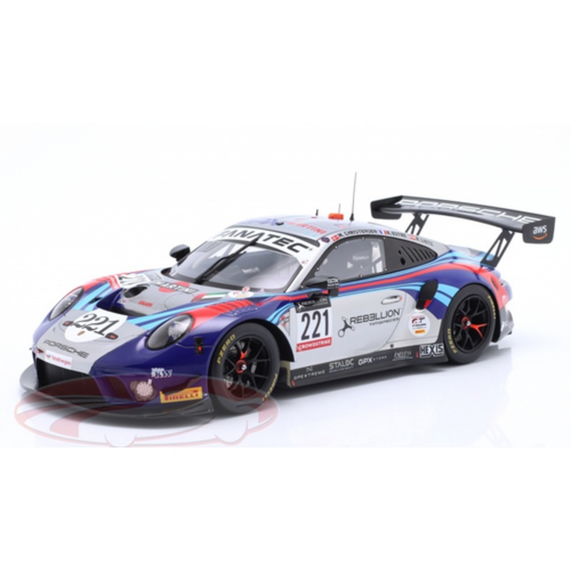 1/18 Spark 2022 Porsche 911 GT3 R #221 24h Spa GPX Martini Racing Richard Lietz, Michael Christensen, Kevin Estre Car Model