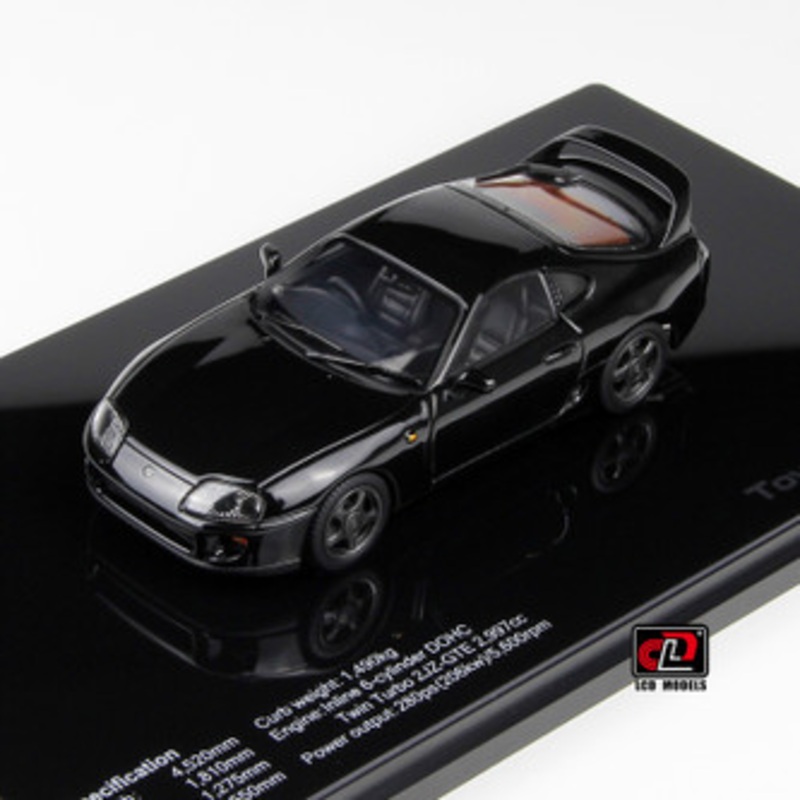 1/43 LCD Toyota Supra A80 (Black) Full Open Diecast Car Model