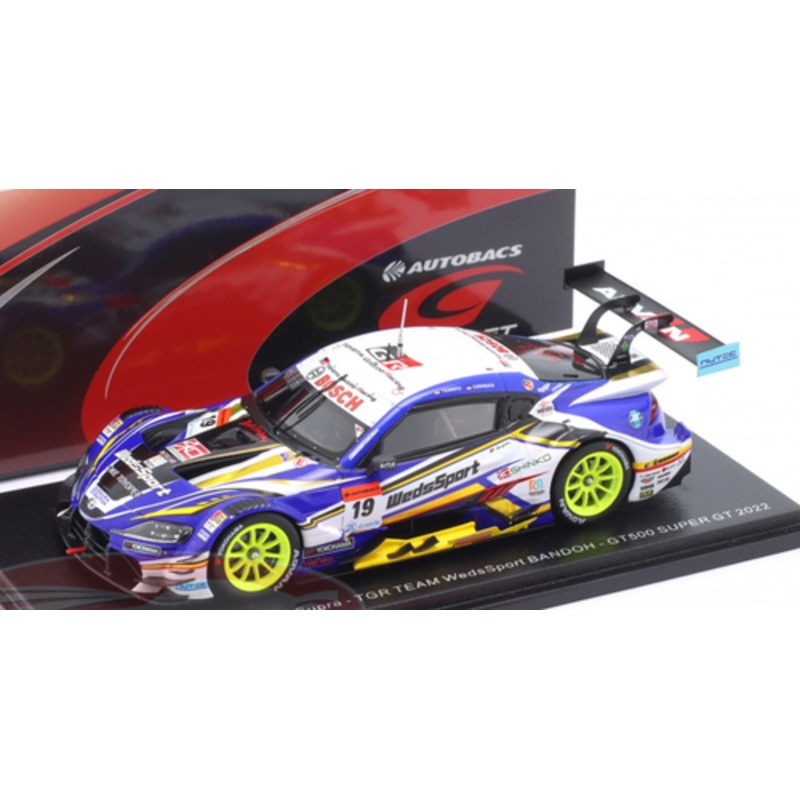 1/43 Spark 2022 Toyota WedsSport ADVAN GR Supra No.19 TGR TEAM WedsSport BANDOH GT500 SUPER GT Yuji Kunimoto - Sena Sakaguchi Car Model