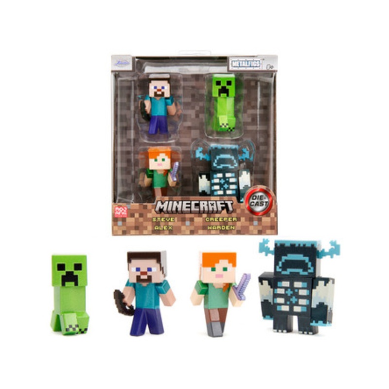 Set of 4 Diecast Figures "Minecraft" Video Game "Metalfigs" Series Diecast Models by Jada