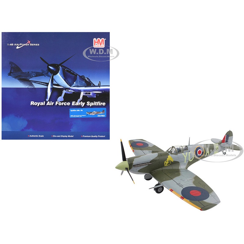 Supermarine Spitfire Mk Vb Fighter Aircraft "EN921, Flying Officer Jack Sheppard, No. 401 Squadron" (1943) Royal Canadian Air Force "Air Power Series" 1/48 Diecast Model by Hobby Master