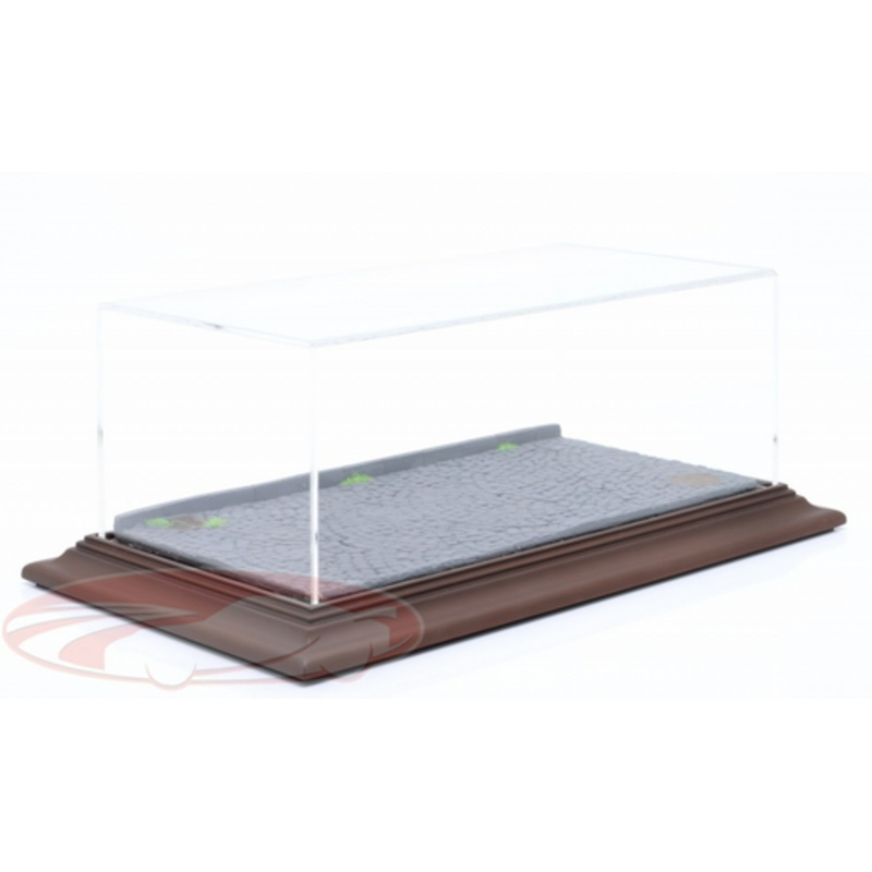 1/18 High Quality Acrylic Display Case Tan Base Plate with Stone Look (car models NOT included)