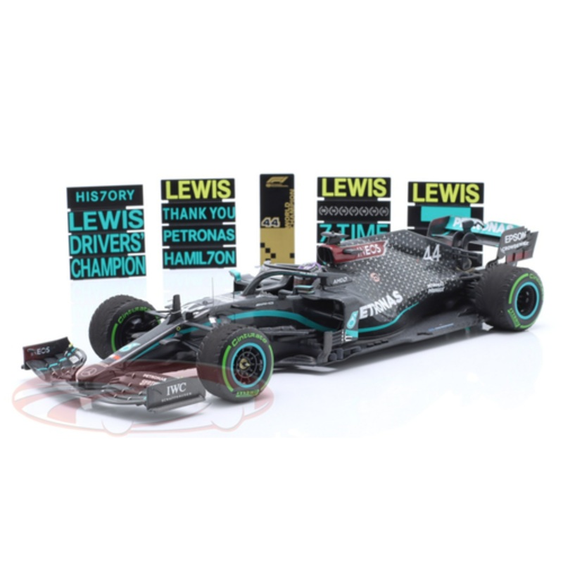 1/18 Minichamps 2020 Formula 1 Lewis Hamilton Mercedes-AMG F1 W11 #44 Winner Turkish GP Formula 1 World Champion Car Model