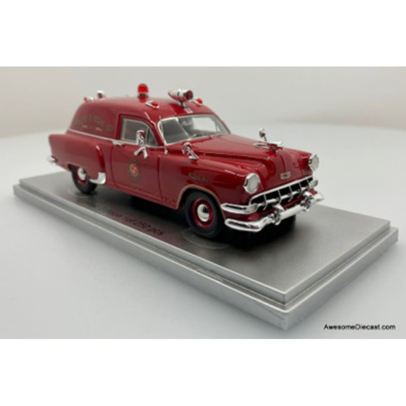 1954 Chevrolet National Ambulance Red, Royal Oak Michigan Fire Protection 1:43 Resin Cast Model by Kess