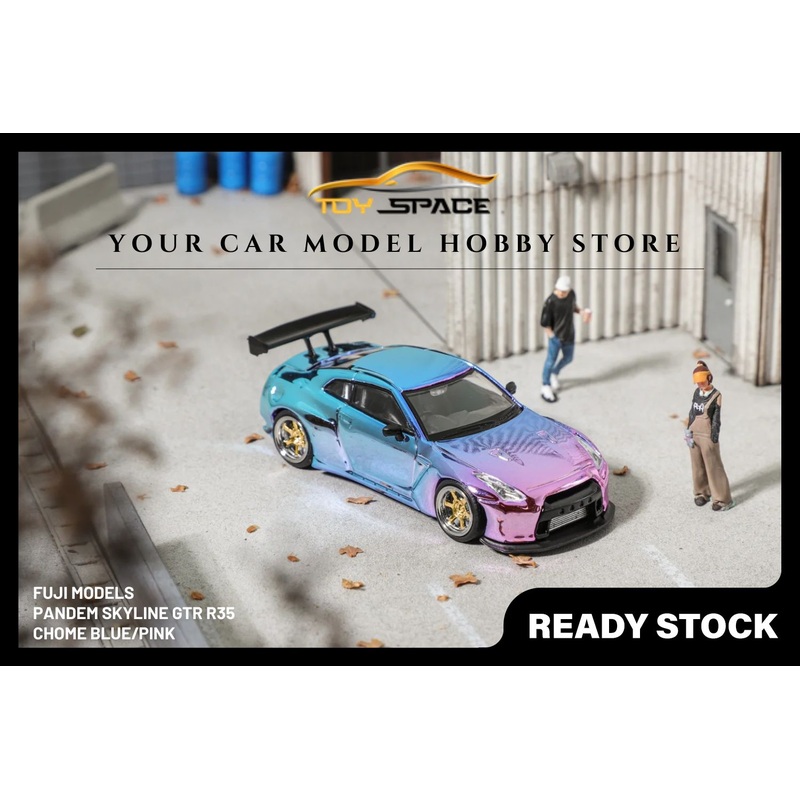 [FUJI] 1/64 PANDEM Skyline GTR R35 - Chome Blue/Pink(Limited 599 pcs)
