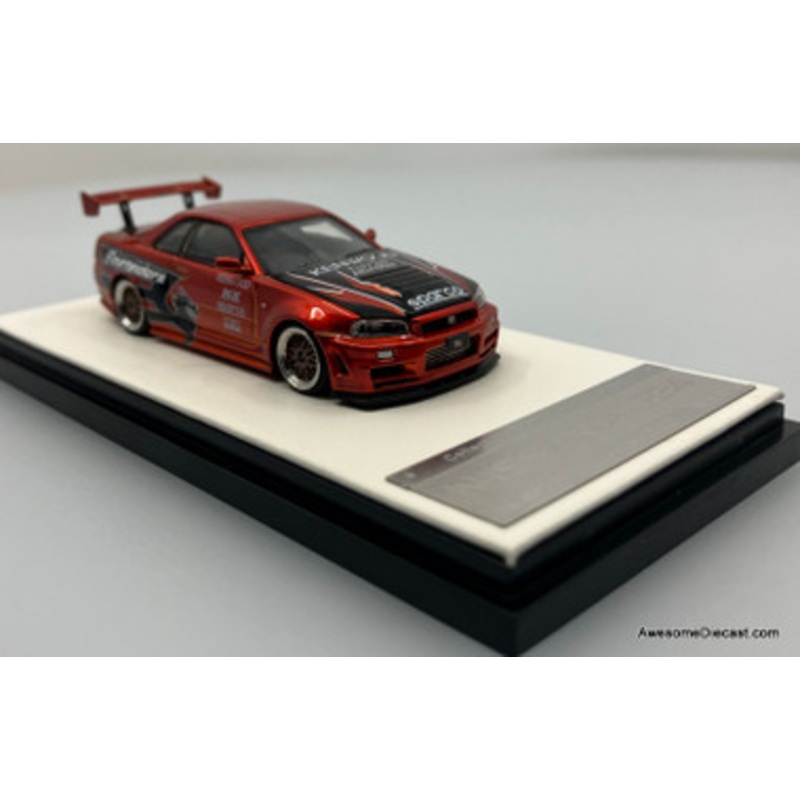 Time Micro 1:64 Nissan Skyline R-34, Red Orange