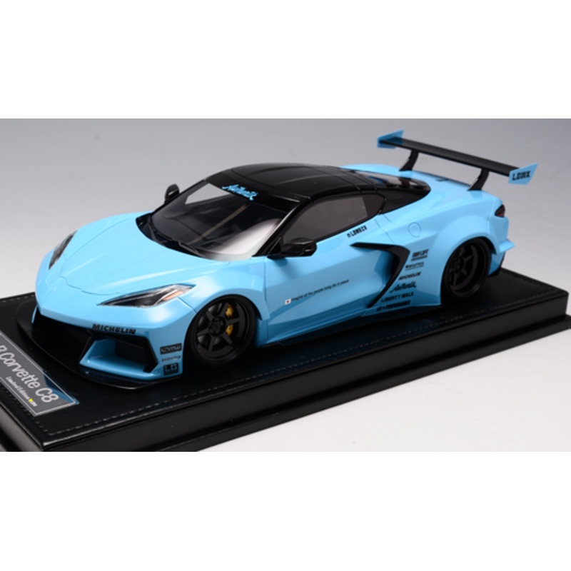 1/18 Ivy Chevrolet Chevy Corvette C8 LB Liberty Walk Widebody (Baby Blue) Resin Car Model Limited 99 Pieces