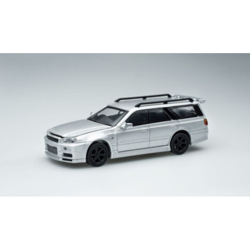 1/64 POPRACE Nissan Stagea Sliver Diecast Car Model