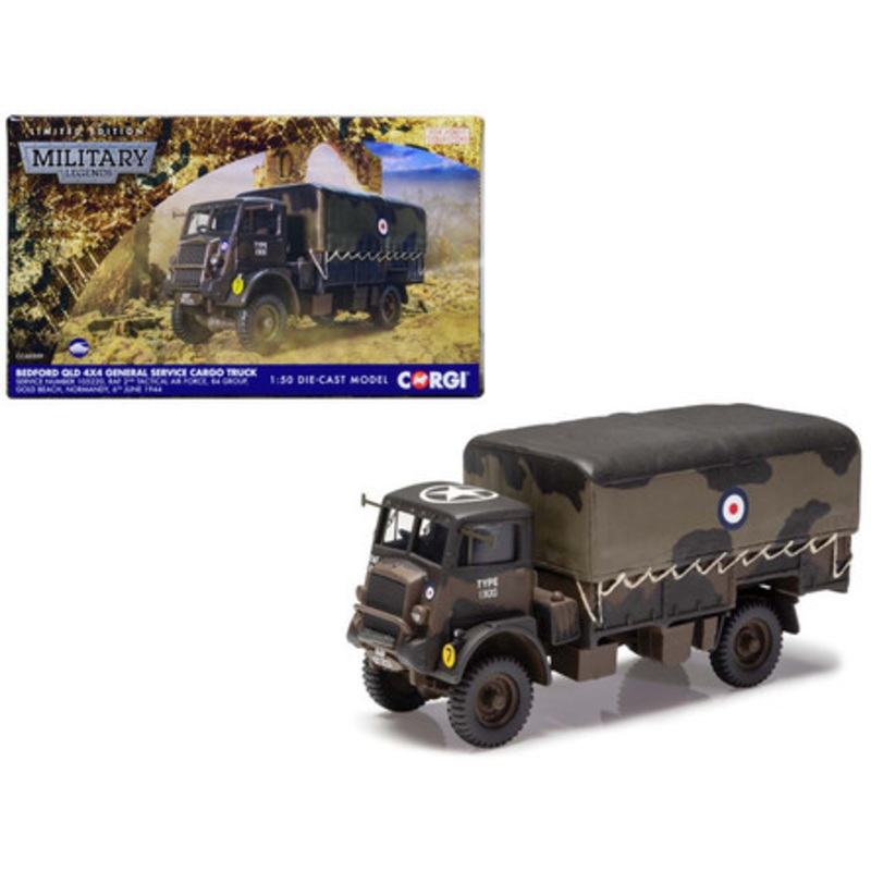Bedford QLD 4X4 General Service Cargo Truck "2nd Tactical Air Force 84 Group Normandy" (1944) British Royal Air Force "Military Legends" Series 1/50 Diecast Model by Corgi