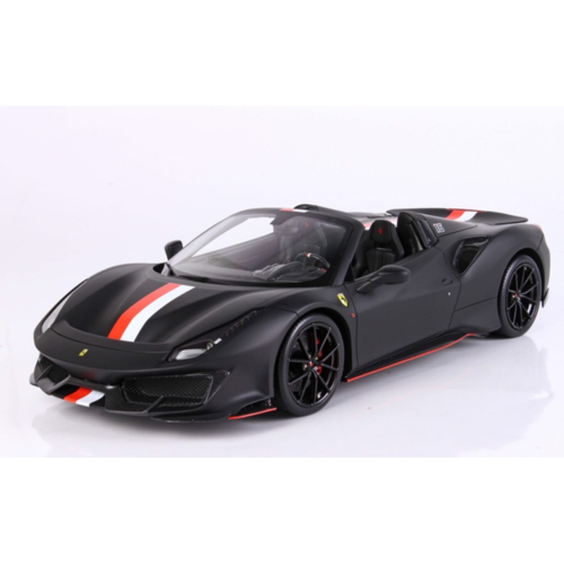 1/12 BBR Ferrari 488 Pista Spider (Matte Black) Charles Leclerc Car Model