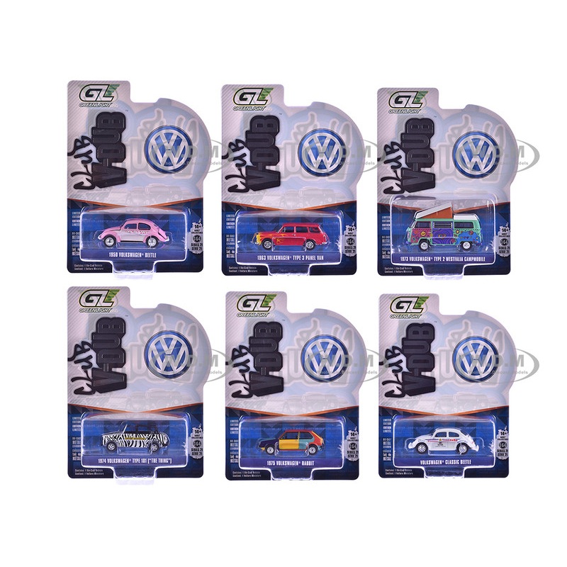 "Club Vee-Dub" Series 21 Set of 6 pieces 1/64 Diecast Model Cars by Greenlight