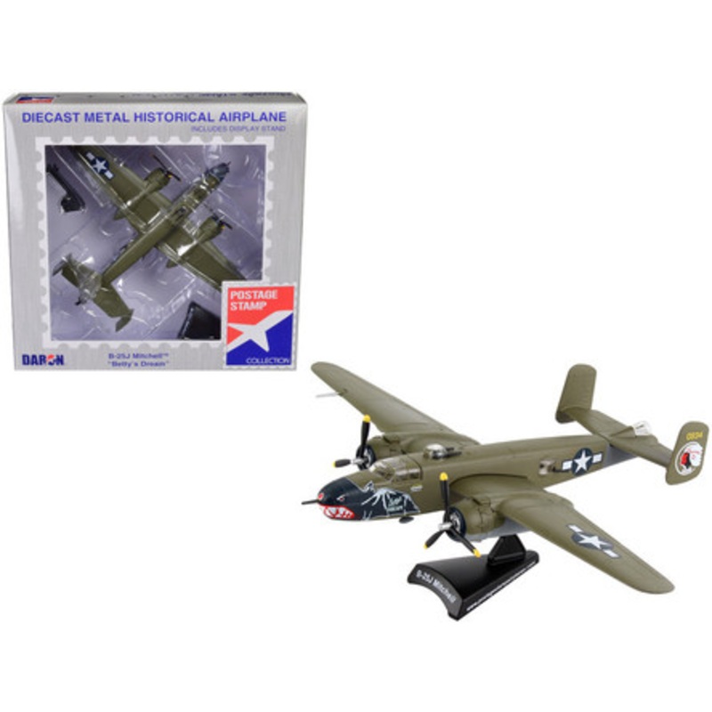 North American B-25J Mitchell Bomber Aircraft "Betty's Dream" United States Air Force 1/100 Diecast Model Airplane by Postage Stamp