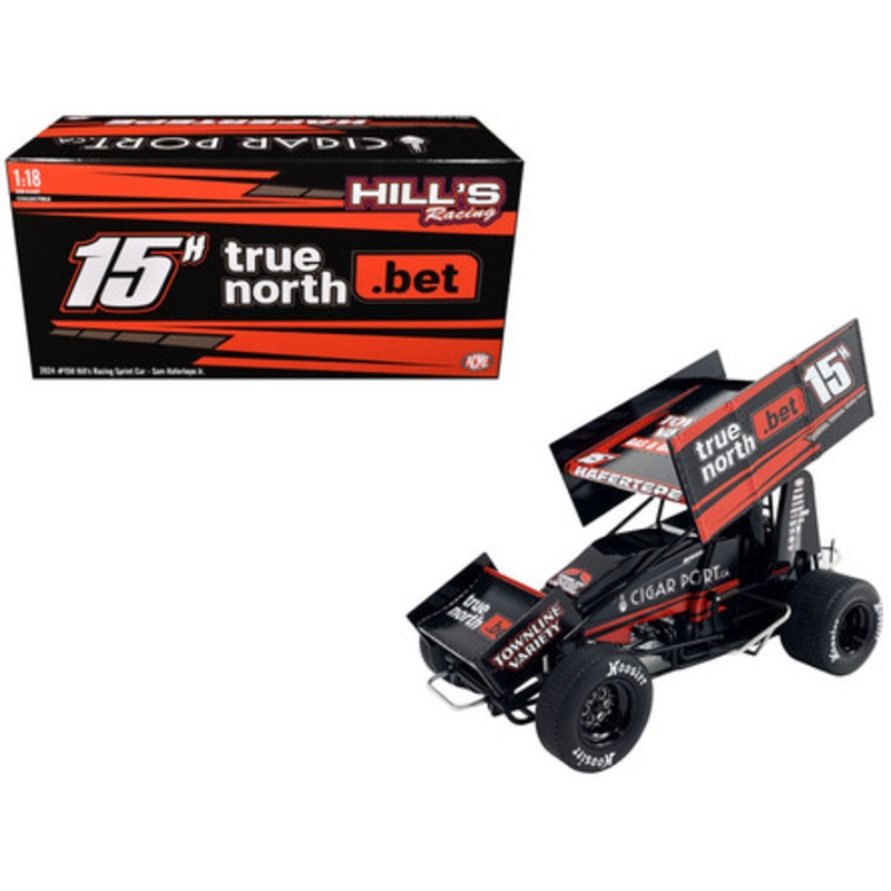 Winged Sprint Car #15H Sam Hafertepe Jr. "True North .Bet" Hill's Racing "World of Outlaws" (2024) 1/18 Diecast Model Car by ACME