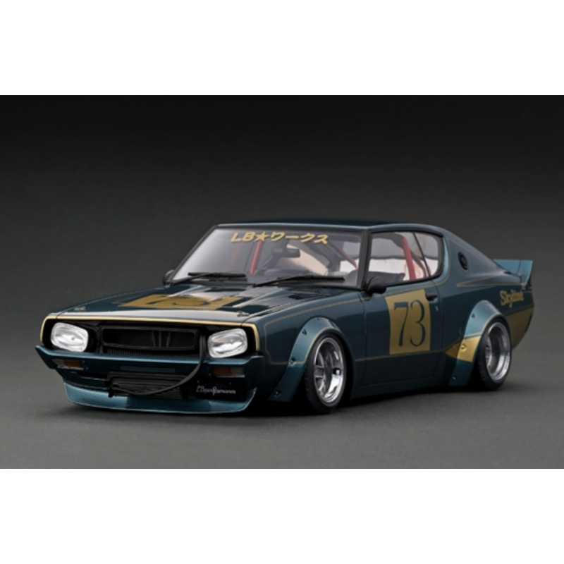 1/18 Ignition Model Nissan GT-R Skyline LB-WORKS Kenmeri 2Dr Blue Green Metallic (Limited 80 Pieces)