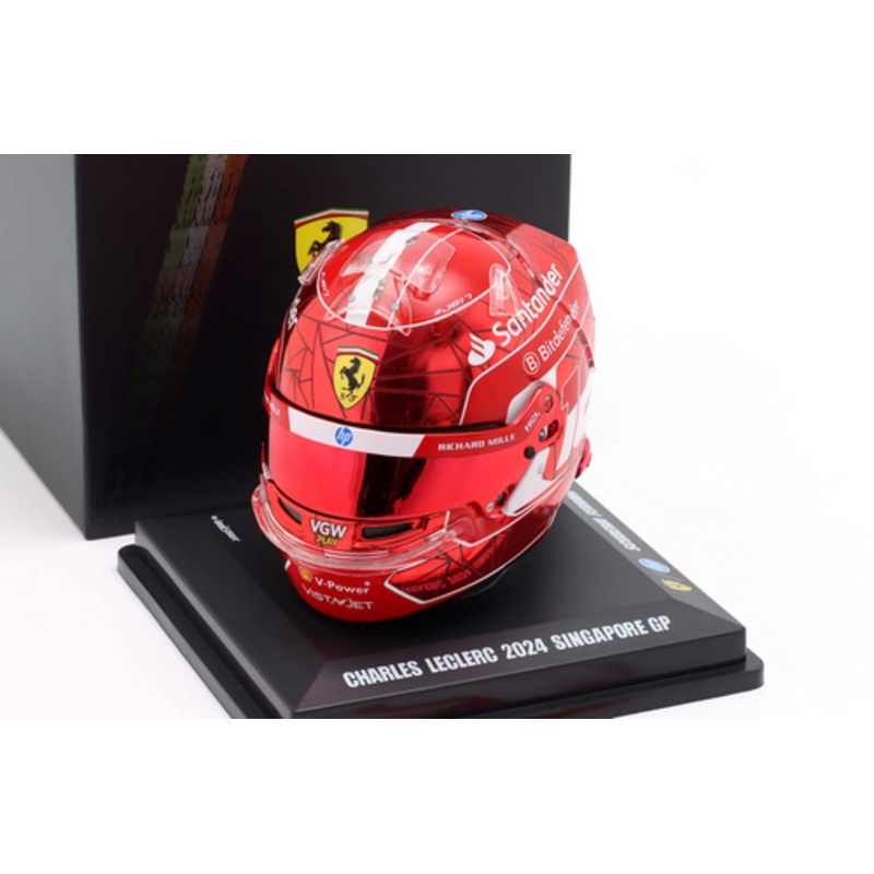 1/5 Looksmart 2024 Formula 1 Charles Leclerc #16 Scuderia Ferrari 5th Singapore GP Helmet Model