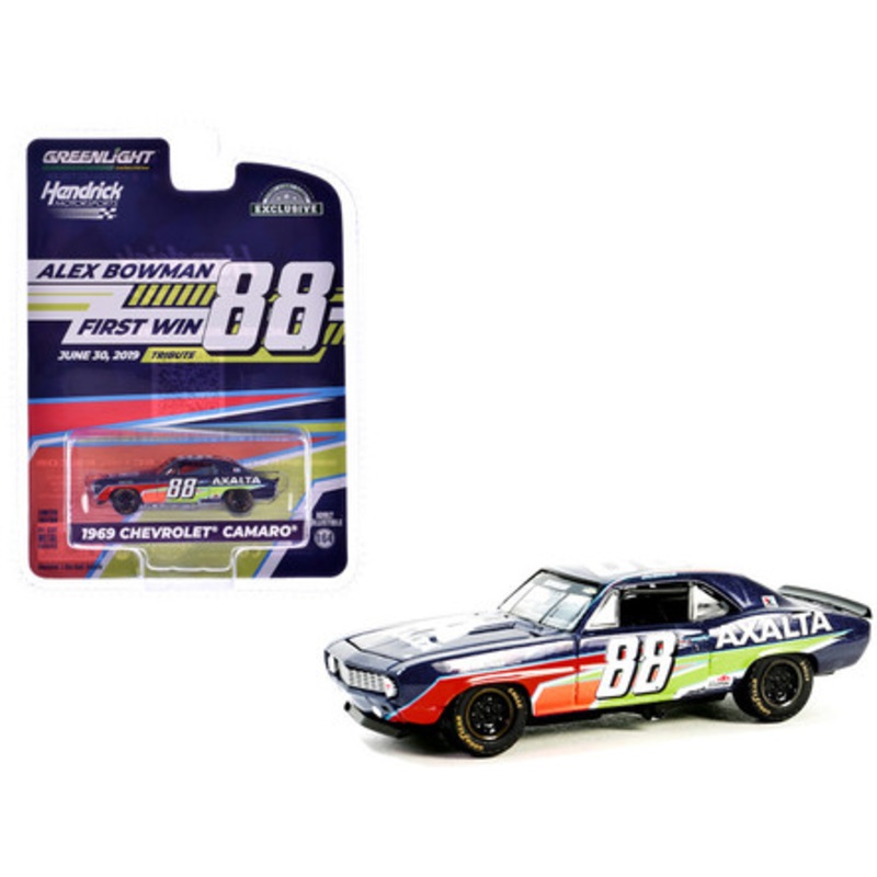 1/64 Greenlight 1969 Chevrolet Camaro Alex Bowman, Hendrick Motorsports First Win Tribute June 30, 2019 Chicagoland Speedway Diecast Car Model