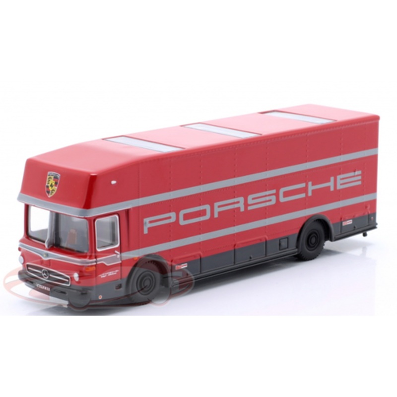 1/87 Bubmobile Mercedes-Benz O 317 Racing transporter Porsche Motorsport (Red) Car Model