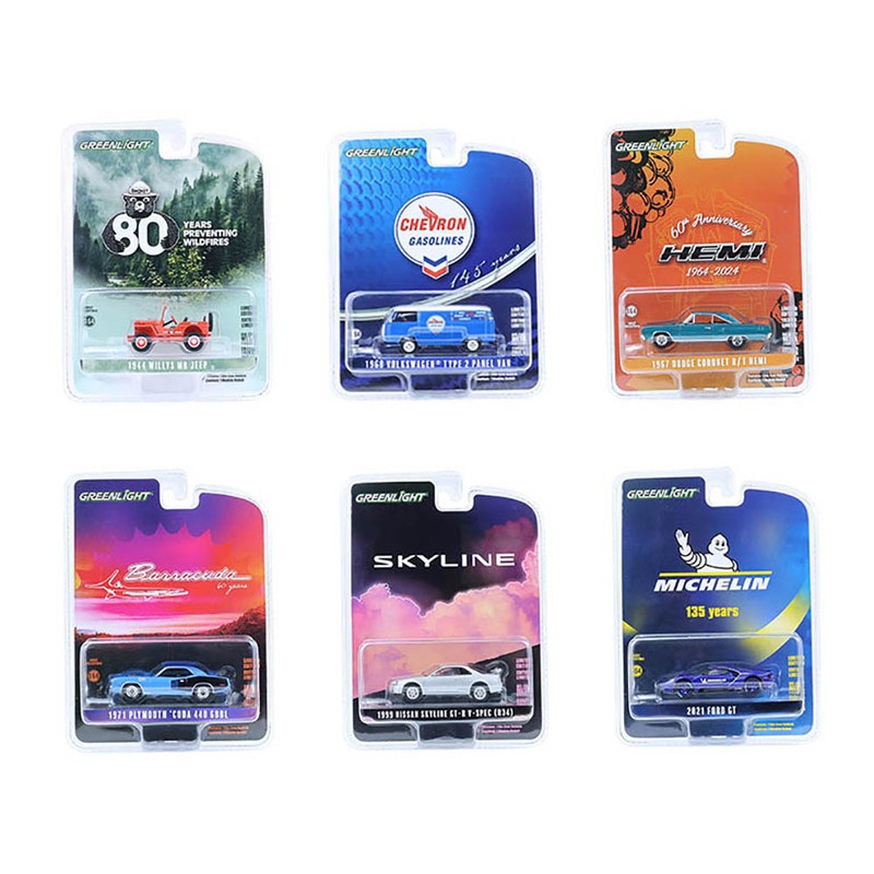 "Anniversary Collection" Set of 6 pieces Series 17 1/64 Diecast Model Cars by Greenlight