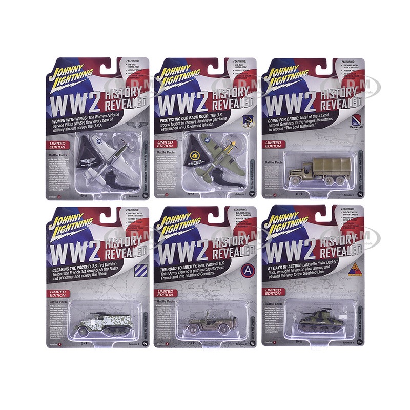 "Military" Set A of 6 pieces 2024 Release 1 Limited Edition Diecast Models by Johnny Lightning