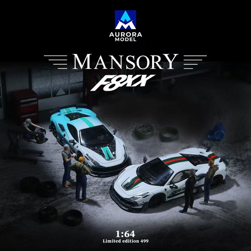 [Preorder] Aurora Model 1:64 Ferrari F8 Tributo Mansory F8XX (4 Versions) Green Regular Version