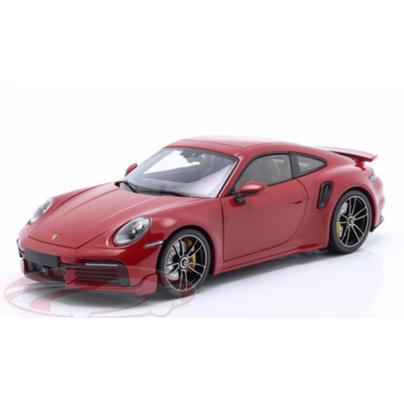 1/18 Minichamps 2021 Porsche 911 (992) Turbo S Coupe Sport Design (Carmine Red) Diecast Car Model