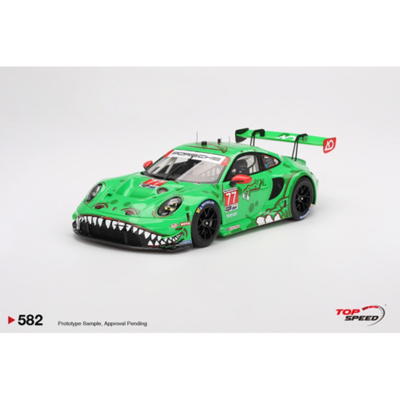 1/18 Top Speed 2024 Porsche 911 GT3 R #77 AO Racing 2024 IMSA Daytona 24 Hrs GTD Pro 2nd Place Resin Car Model