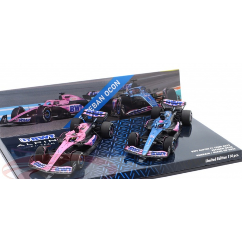 1/43 Minichamps 2023 Formula 1 2-Car Set Esteban Ocon #31 Bahrain & Miami GP Car Model