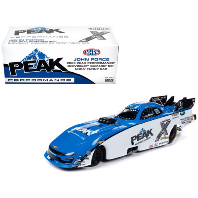 Chevrolet Camaro SS NHRA Funny Car John Force "Peak Performance" (2023) "John Force Racing" Limited Edition to 846 pieces Worldwide 1/24 Diecast Model Car by Auto World