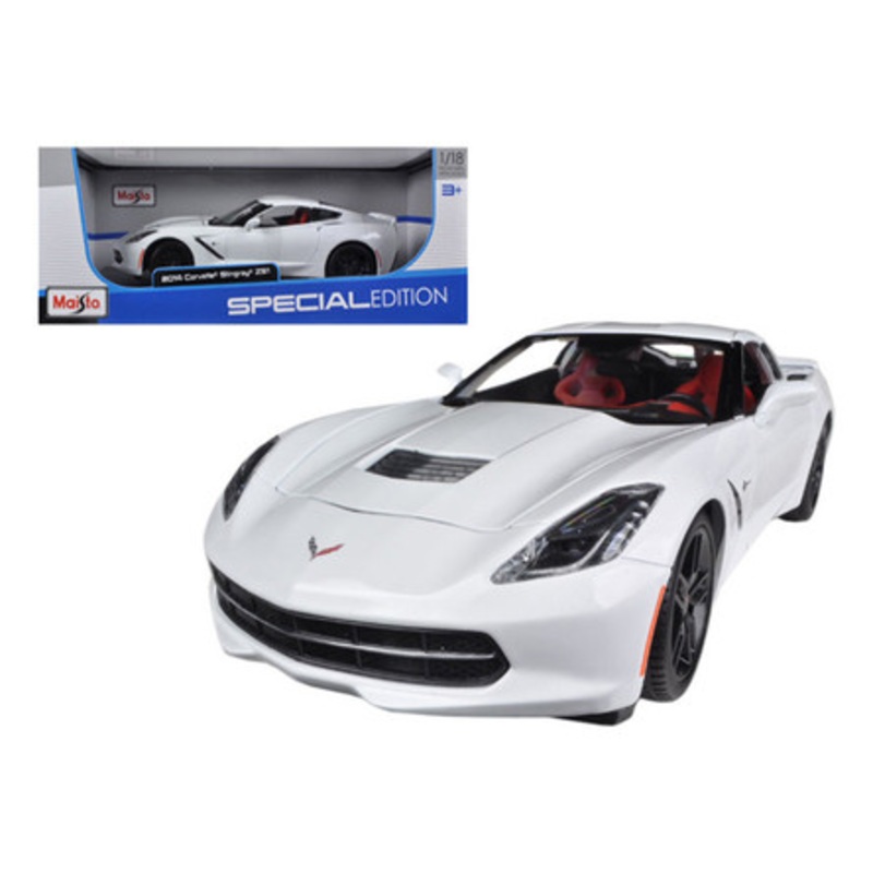 1/18 Maisto 2014 Chevrolet Corvette Stingray C7 Z51 (White) Diecast Car Model