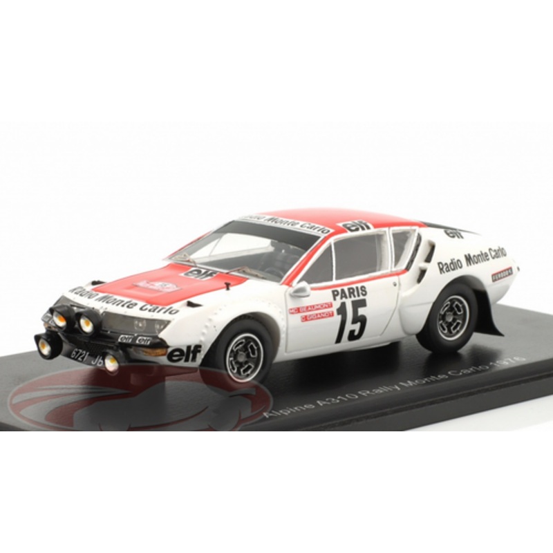 1/43 Spark 1976 Alpine-Renault A310 #15 Rally Monte Carlo Christine Giganot, Marie-Claude Beaumont Car Model