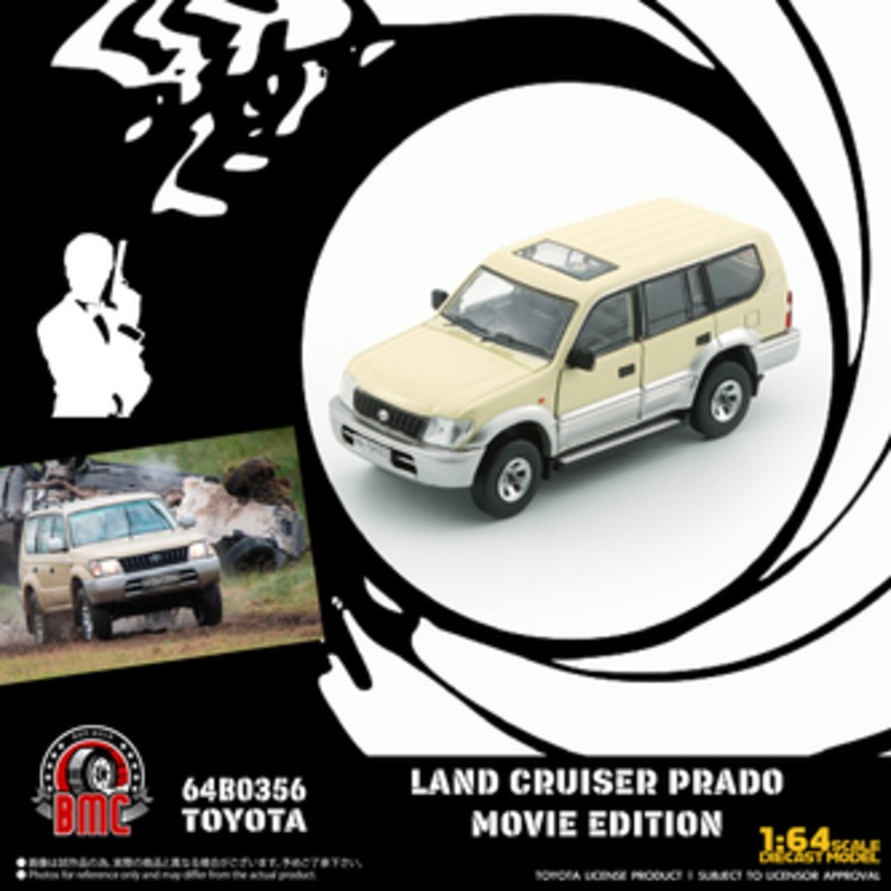 1/64 BM Creations Toyota Land Cruiser Prado LC95 (Ivoey White) 007 Movie Edition Diecast Car Model