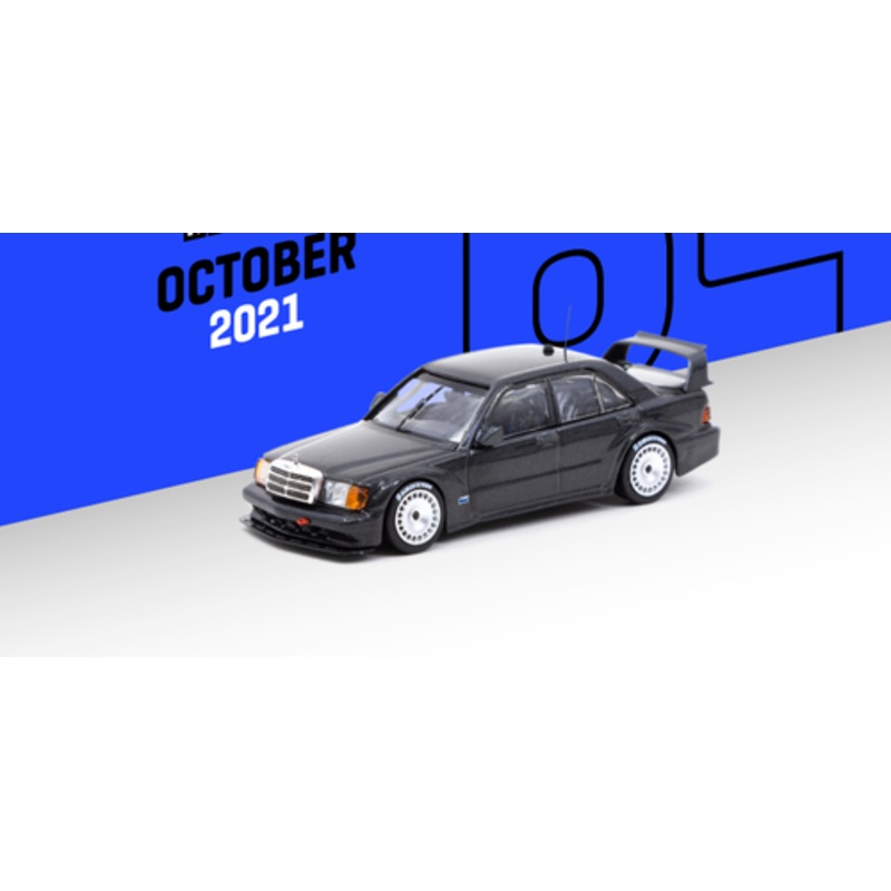 1/64 Tarmac Works Mercedes-Benz 190 E 2.5-16 Evo II Racing Version Black Metallic Diecast Car Model