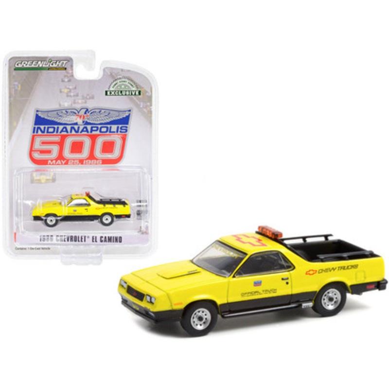 1986 Chevrolet El Camino SS Pickup Official Truck "70th Running of the Indianapolis 500" (1986) "Hobby Exclusive" 1/64 Diecast Model Car by Greenlight