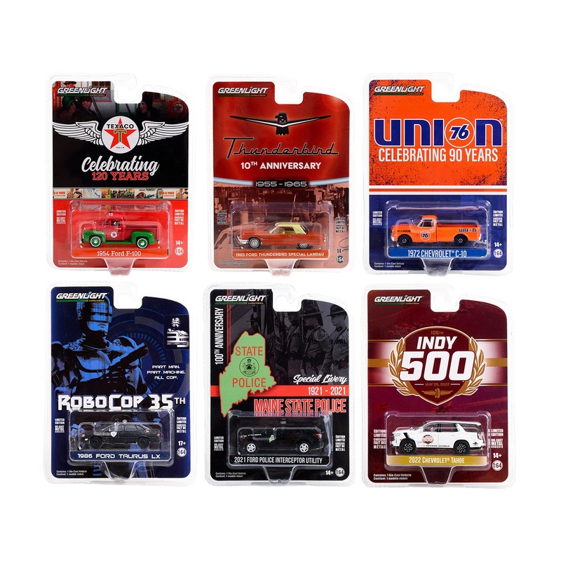 "Anniversary Collection" Set of 6 pieces Series 15 1/64 Diecast Model Cars by Greenlight