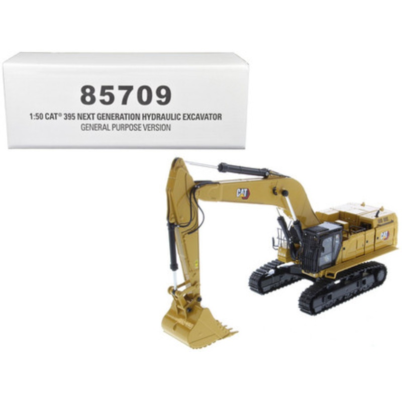 CAT Caterpillar 395 Next Generation Hydraulic Excavator (General Purpose Version) Yellow with Operator and Additional Tools "High Line" Series 1/50 Diecast Model by Diecast Masters