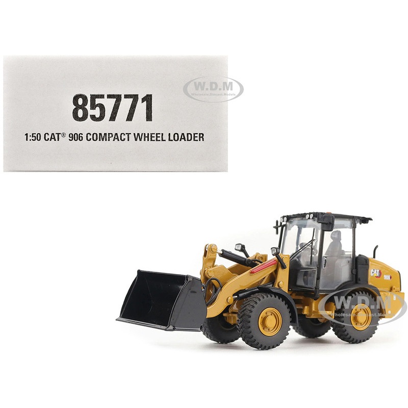 CAT Caterpillar 906 Compact Wheel Loader Yellow with Operator "High Line Series" 1/50 Diecast Model by Diecast Masters