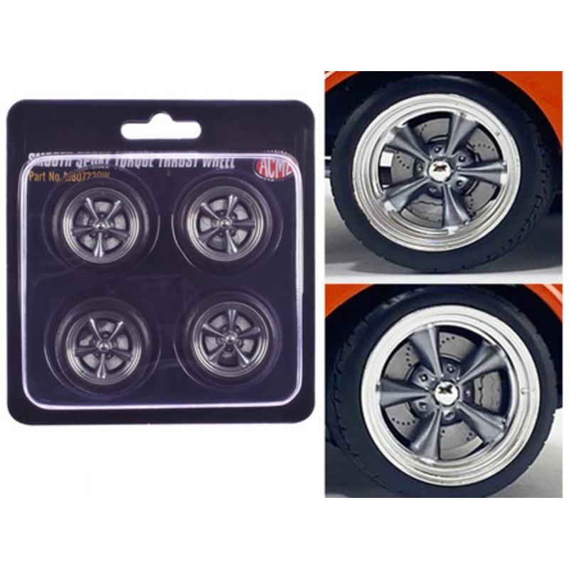 Smooth Spoke Torque Thrust Wheel and Tire Set of 4 piece for 1/18 Scale Models by ACME