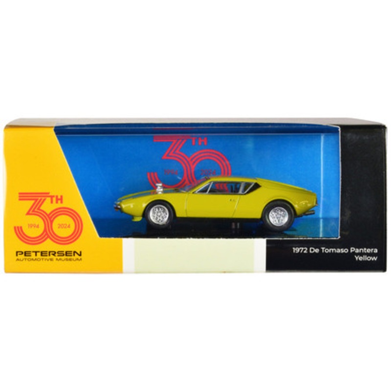 1972 De Tomaso Pantera Yellow "Petersen Automotive Museum 30th Anniversary" 1/64 Diecast Model Car by Paragon Models